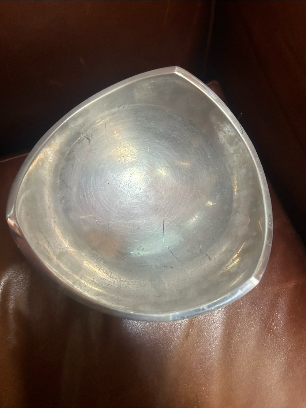 Vintage NAMBE BOWL METAL ALLOY #526 5.5X2.25 MADE IN 1967 TRI CORNER ANGLEVinta
